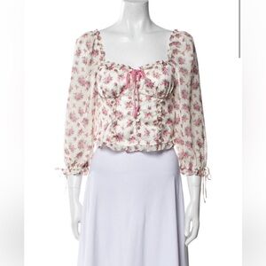 For Love and Lemons Floral Long Sleeve Women's Top